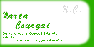 marta csurgai business card